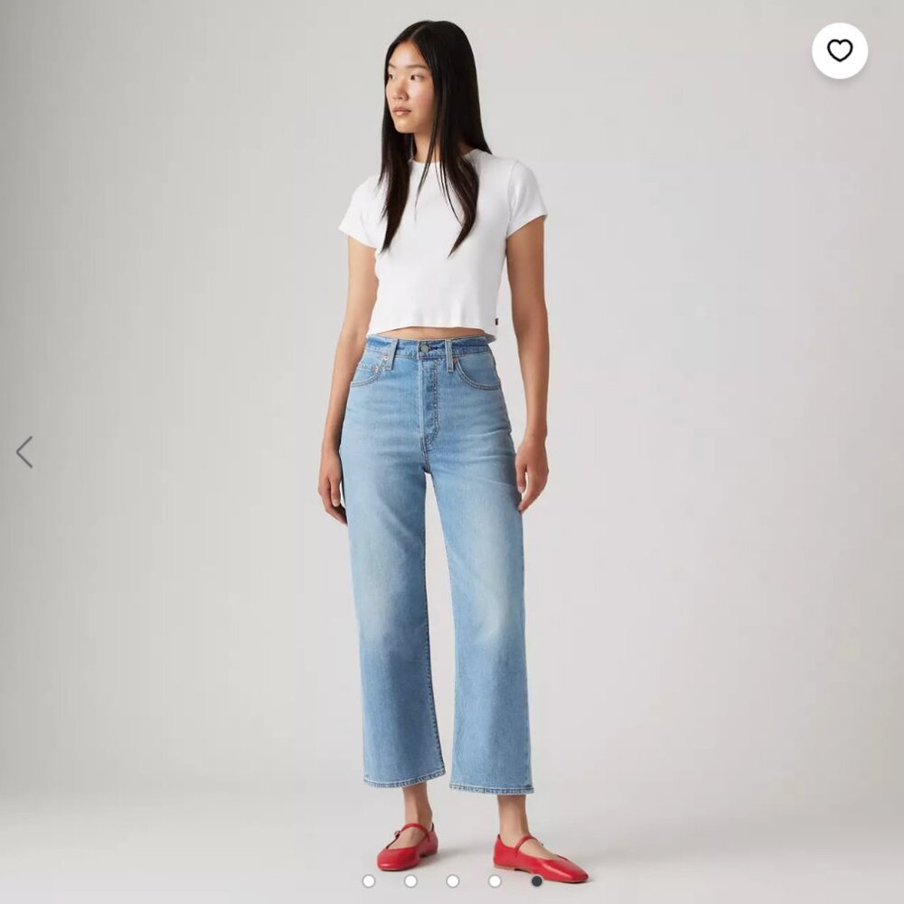 Levi's Ribcage Straight Ankle Jeans - Light Blue Size 27